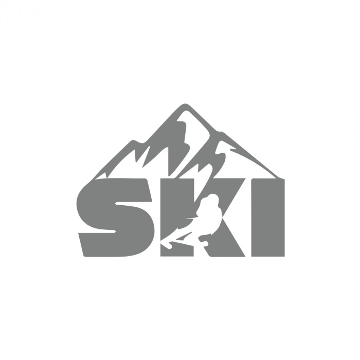 Ski Kayak Sticker 17x17 Cm Gri