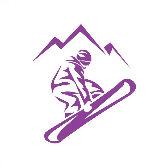 Ski Kayak Sticker 17x17 Cm Mor