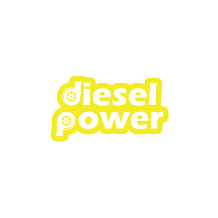 Diesel Power Sticker 17x17 Cm Sarı