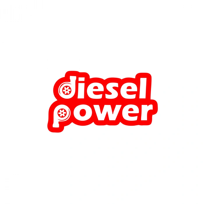 Diesel Power Sticker 17x17 Cm Kırmızı