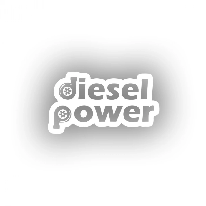 Diesel Power Sticker 17x17 Cm Beyaz