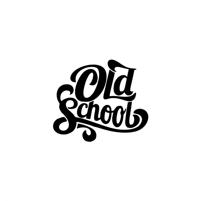 Old School Sticker 17x17 Cm Siyah