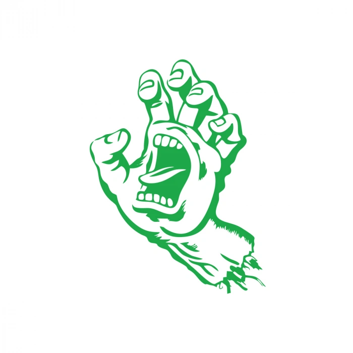 Korkunç El Sticker 17x17 Cm Yeşil