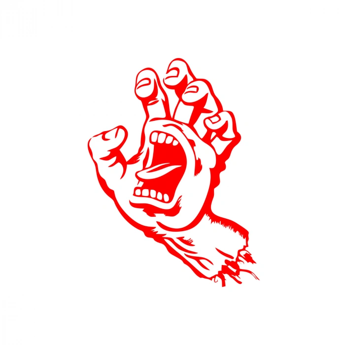 Korkunç El Sticker 17x17 Cm Kırmızı