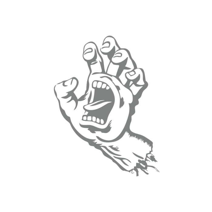 Korkunç El Sticker 17x17 Cm Gri