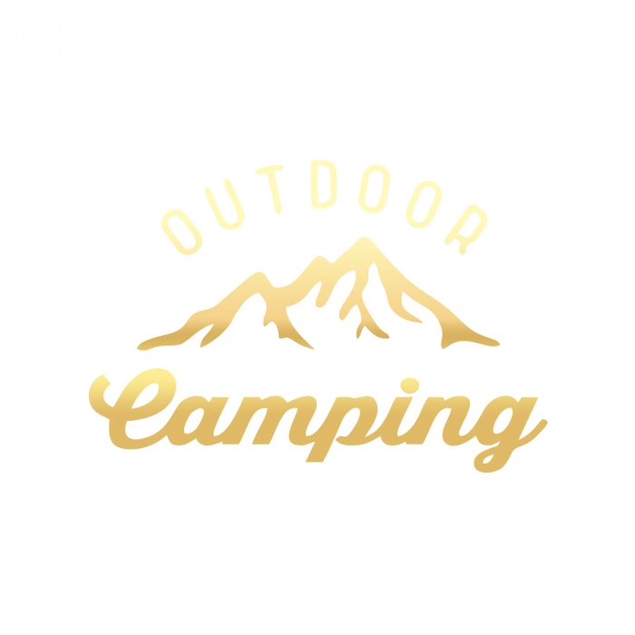 Outdoor Camping Sticker 17x17 Cm Gold