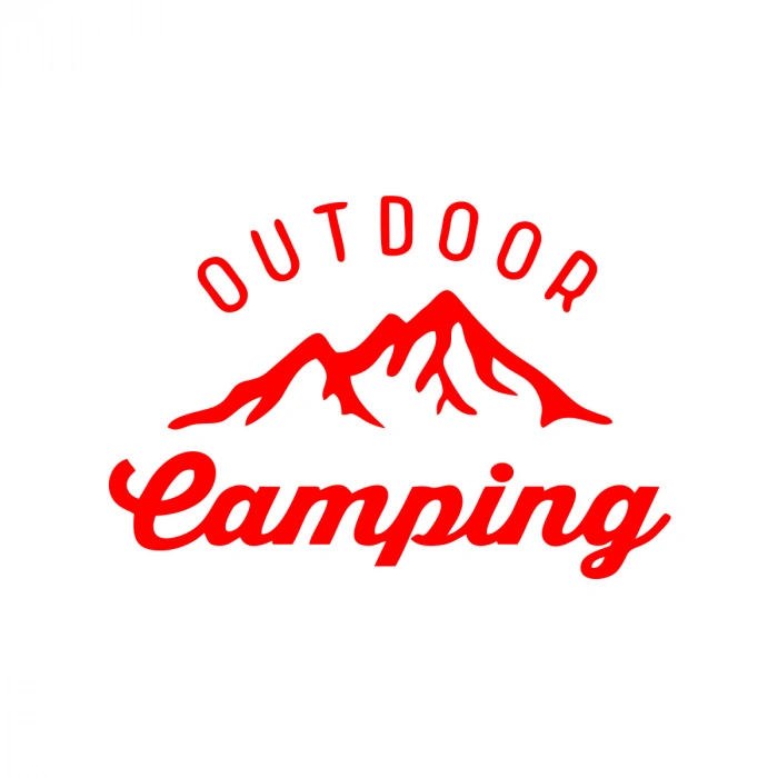 Outdoor Camping Sticker 17x17 Cm Kırmızı