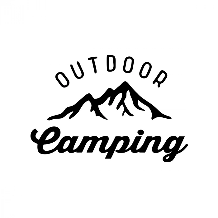 Outdoor Camping Sticker 17x17 Cm Siyah