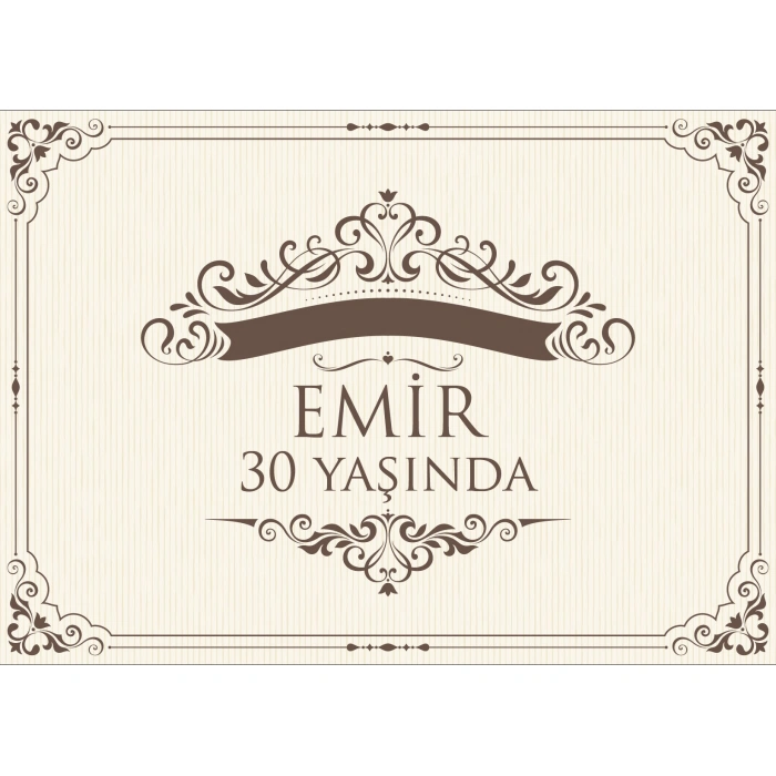 Vintage Temalı doğum Günü Afişi - 100x150 Cm