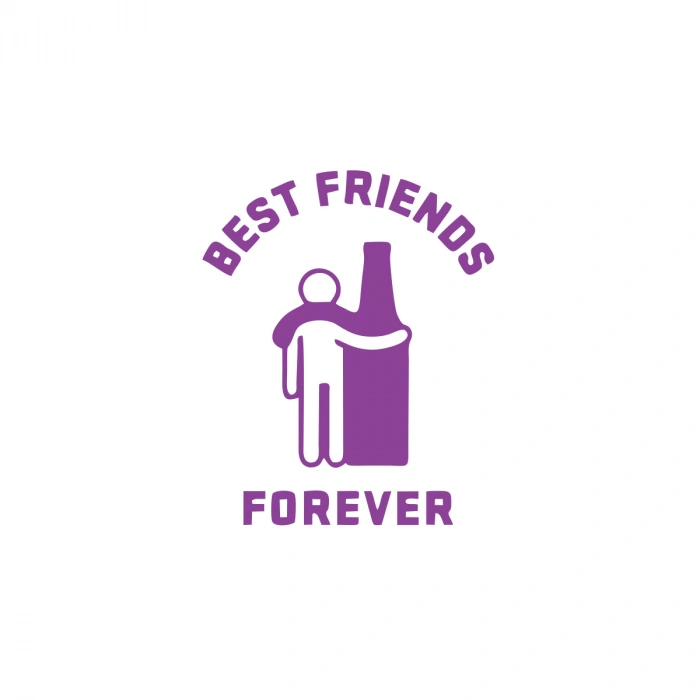 Best Friend Forever Sticker 17x17 Cm Mor