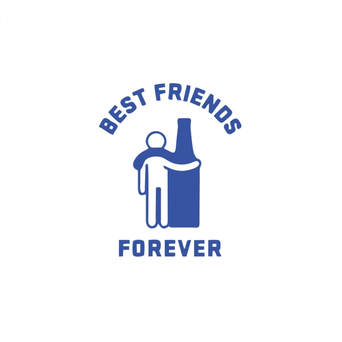 Best Friend Forever Sticker 17x17 Cm Mavi