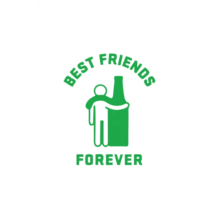 Best Friend Forever Sticker 17x17 Cm Yeşil