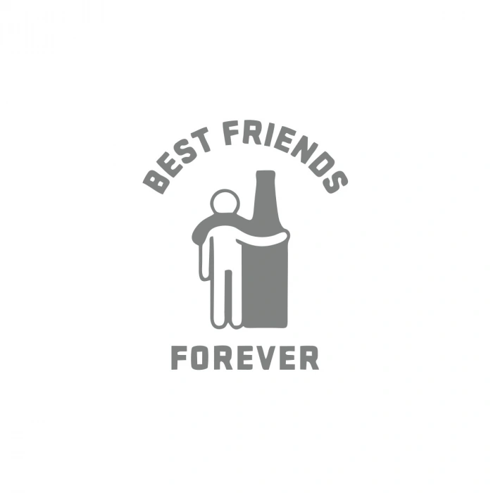 Best Friend Forever Sticker 17x17 Cm Gri