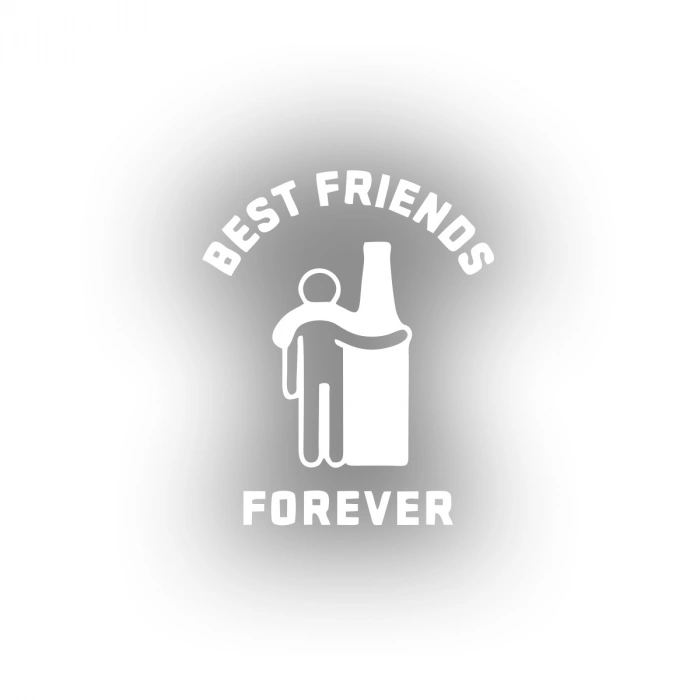 Best Friend Forever Sticker 17x17 Cm Beyaz