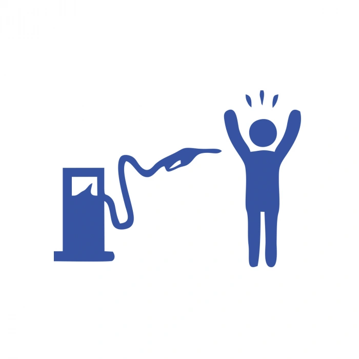 Ateş Eden Pompa Sticker 17x17 Cm Mavi