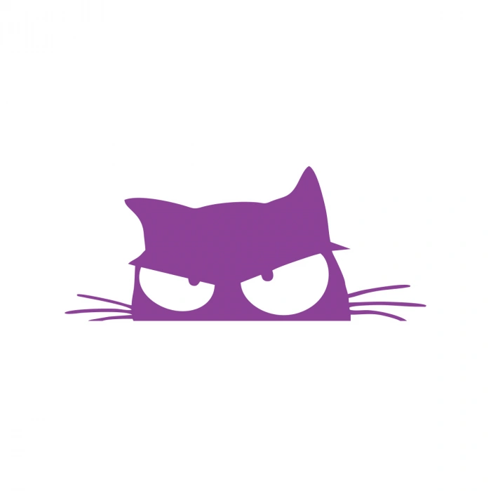 Kedi Sticker 17x17 Cm Mor