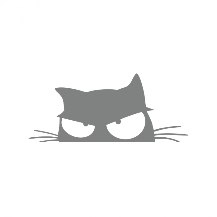 Kedi Sticker 17x17 Cm Gri