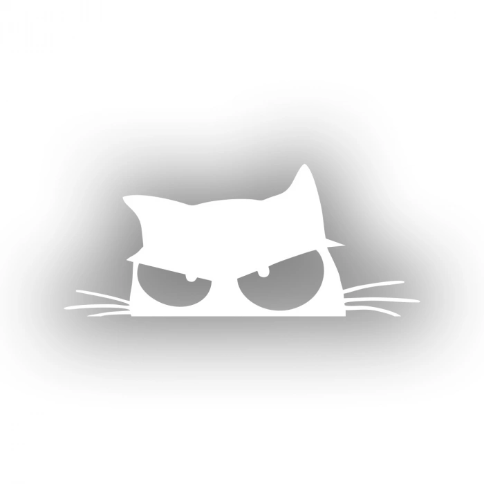 Kedi Sticker 17x17 Cm Beyaz