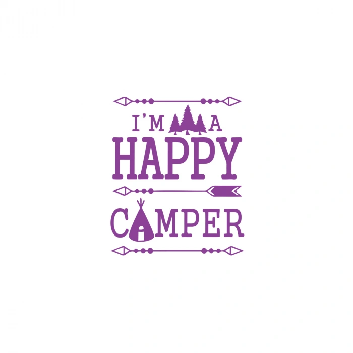 Happy Camper Sticker 17x17 Cm Mor