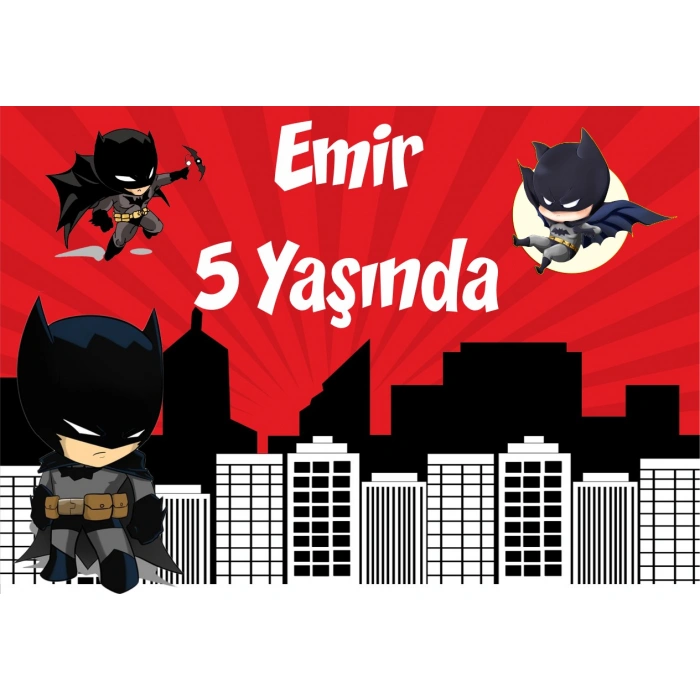Batman Temalı Doğum Günü Afişi - 100x150 Cm