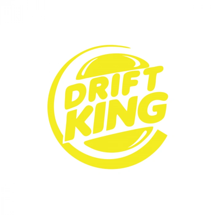 Drift King Sticker 17x17 Cm Sarı