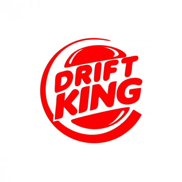 Drift King Sticker 17x17 Cm Kırmızı
