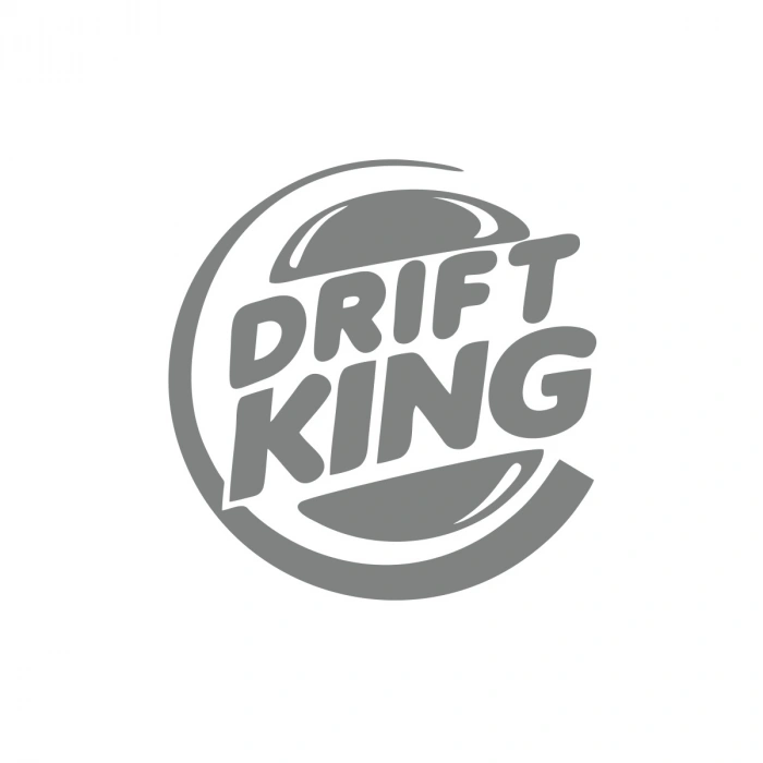 Drift King Sticker 17x17 Cm Gri