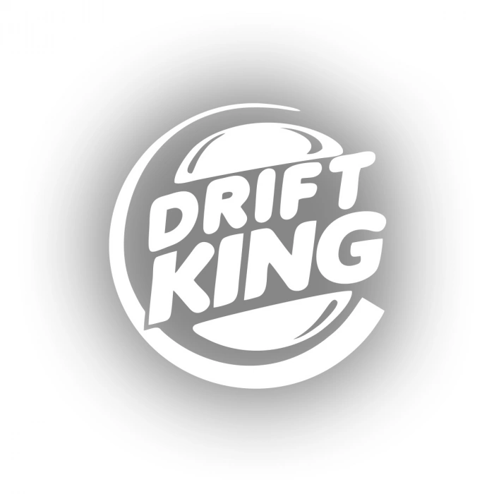 Drift King Sticker 17x17 Cm Beyaz