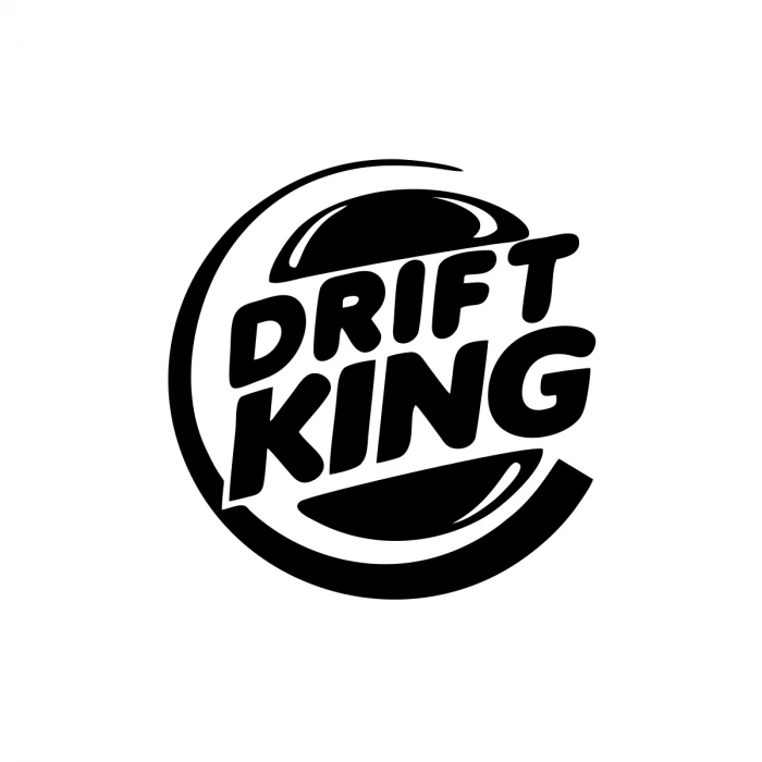 Drift King Sticker 17x17 Cm Siyah