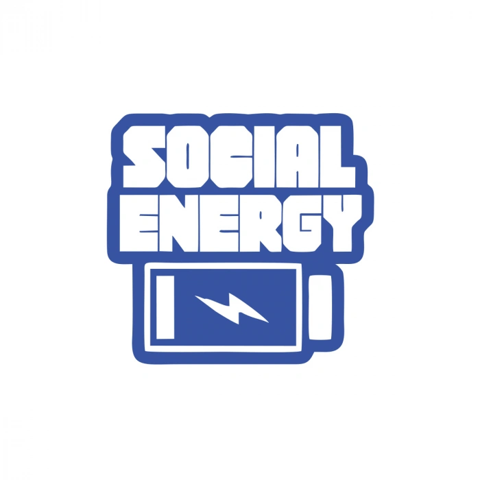 Social Energy Sticker 17x17 Cm Mavi