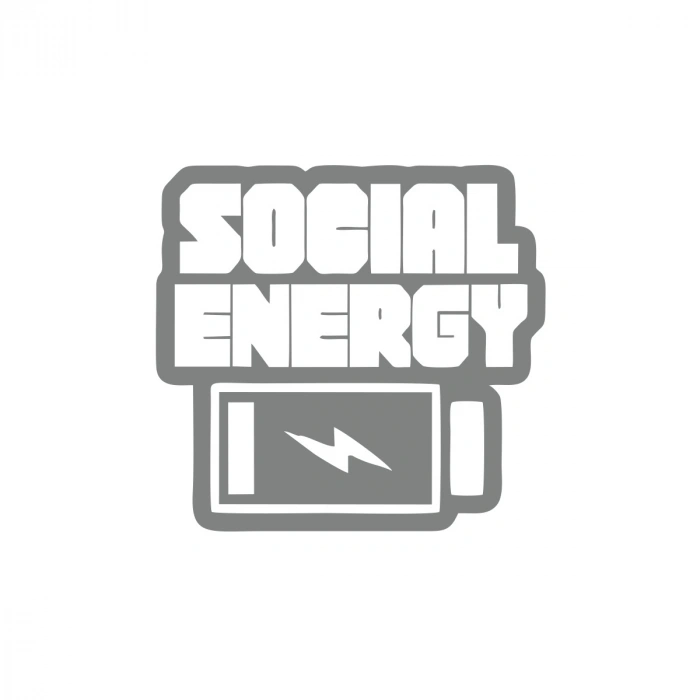 Social Energy Sticker 17x17 Cm Gri