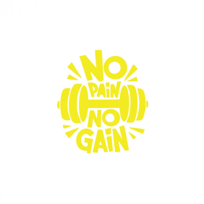 No Pai No Gain GYM Sticker 17x17 Cm Sarı