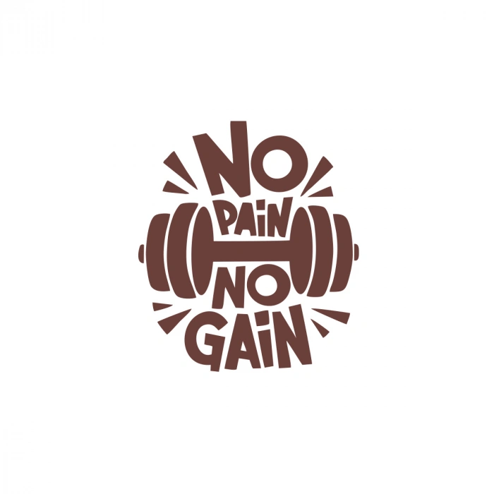 No Pai No Gain GYM Sticker 17x17 Cm Kahverengi