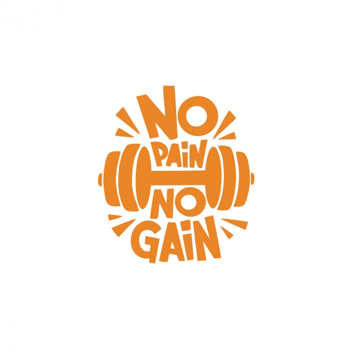 No Pai No Gain GYM Sticker 17x17 Cm Turuncu