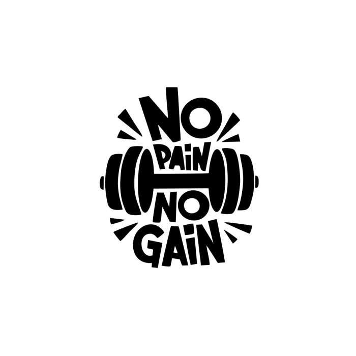 No Pai No Gain GYM Sticker 17x17 Cm Siyah