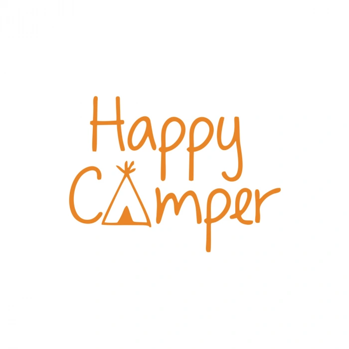 Happy Camper Sticker 17x17 Cm Turuncu