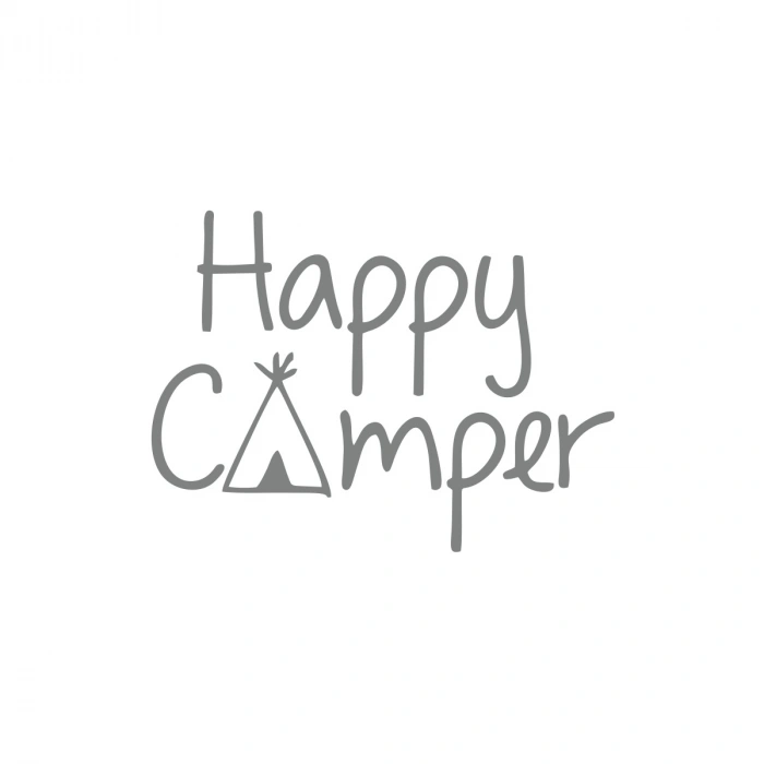 Happy Camper Sticker 17x17 Cm Gri