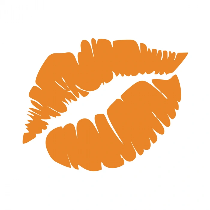 Öpücük Dudak Sticker 17x17 Cm Turuncu