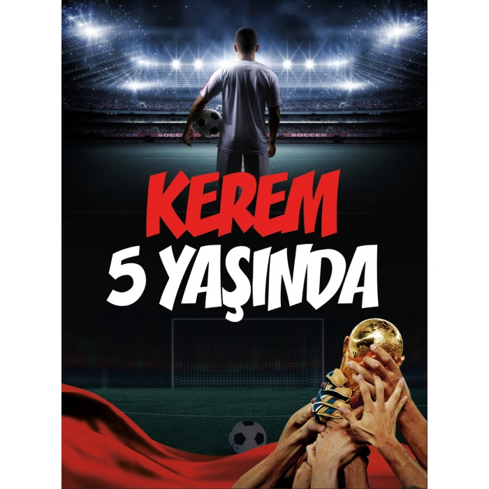 Futbol Temalı Doğum Günü Afişi - 100x150 Cm