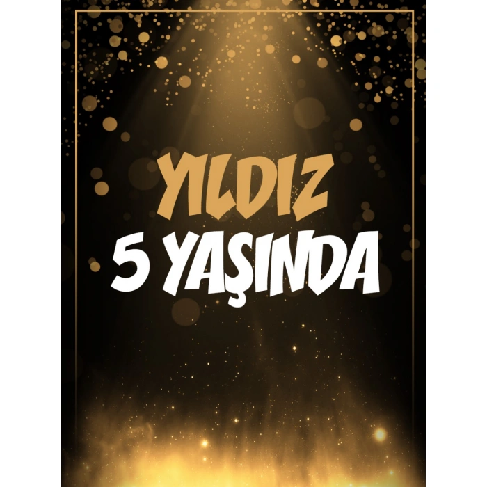 Gold Temalı Doğum Günü Afişi - 100x150 Cm