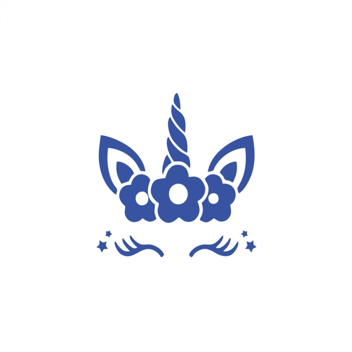 Unicorn Sticker 17x17 Cm Mavi