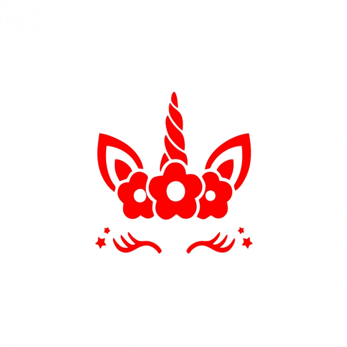 Unicorn Sticker 17x17 Cm Kırmızı