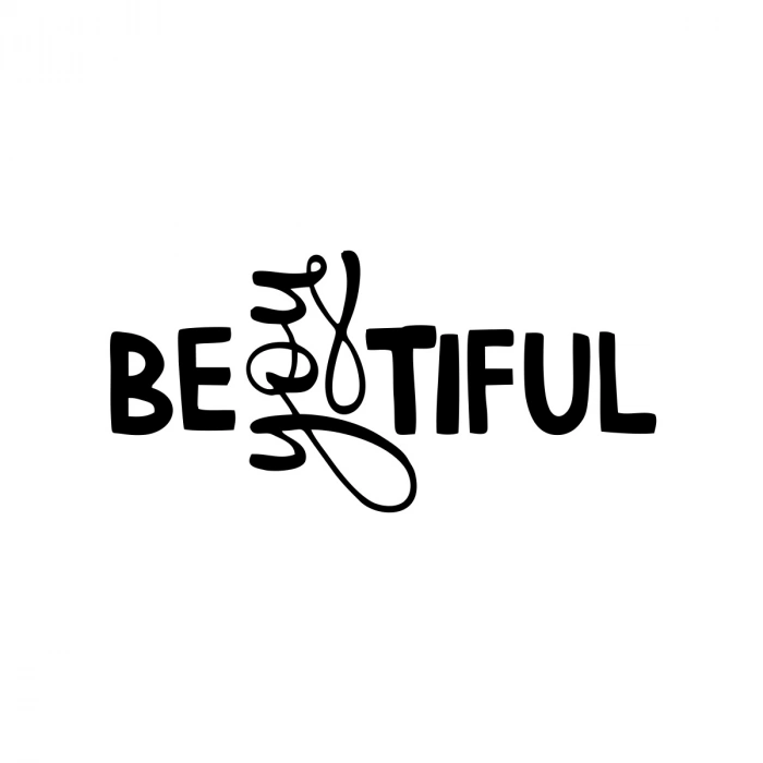 Beatiful Sticker 17x17 Cm Siyah