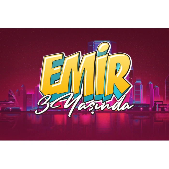 Şehir ve Grafiti Yazılı Doğum Günü Afişi - 100x150 Cm