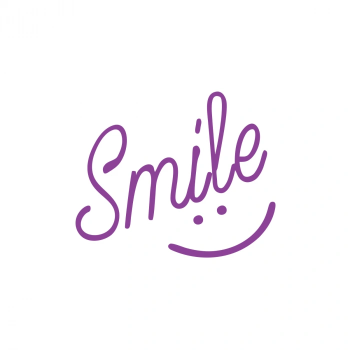 Smile Sticker  17x17 Cm Mor