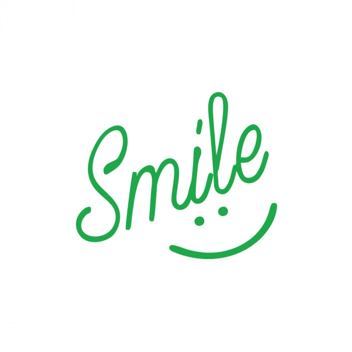 Smile Sticker  17x17 Cm Yeşil