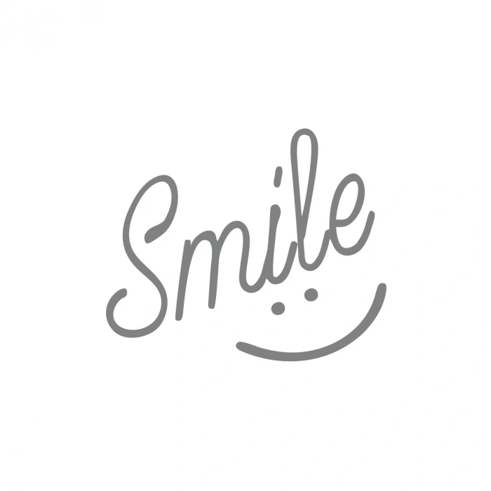 Smile Sticker  17x17 Cm Gri