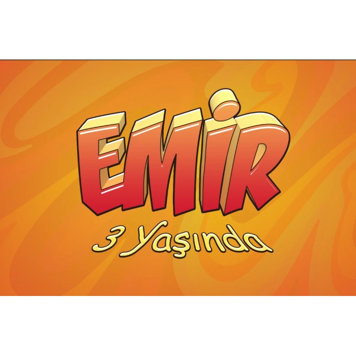 3d Yazılı Doğum Günü Afişi - 100x150 Cm