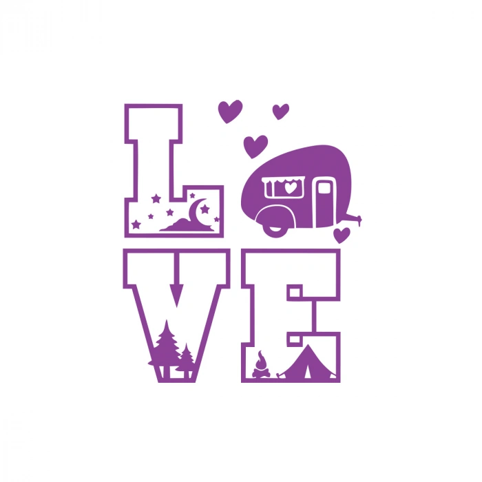 Love Sticker 17x17 Cm Mor