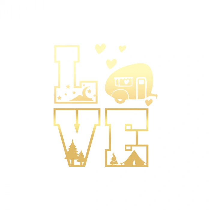 Love Sticker 17x17 Cm Gold